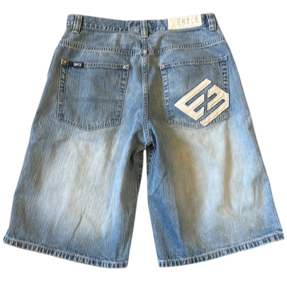 Vintage 90’s Y2K Enyse Baggy Jorts Jean Shorts Medium Blue Wash Fade Cotton 34 - Picture 3 of 11